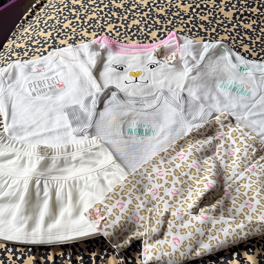 Carter's White and Pink Kids 6pc Set